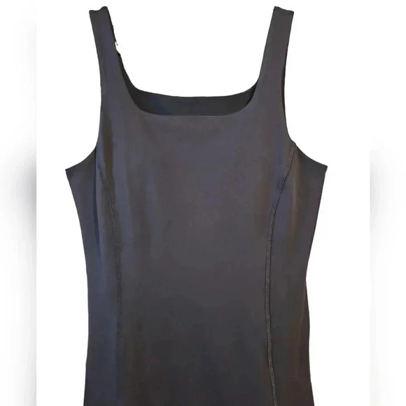 NWT Mono B Black Venice Square Neck Body Con Midi Athleisure Dress Large - Picture 6 of 15